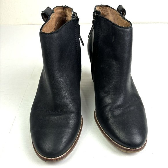 Madewell The‎ Billie Ankle Bootie Women’s 8.5 Black Leather Zip Shoes Heel - Picture 3 of 10